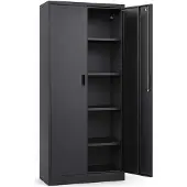 Wiltec Aktenschrank Stahl 78x39x170cm Anthrazit Büroschrank Metallschrank Ordner
