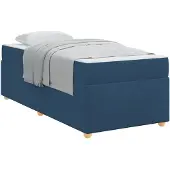 vidaXL Bettrahmen mit Matratze Blau 100 x 200 cm Stoff