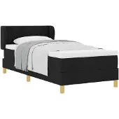 vidaXL Boxspringbett mit Kopfteil Schwarz 90 x 190 cm Stoff