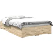 vidaXL Bettrahmen mit Schubladen Braun 140 x 200 cm Holzwerkstoff