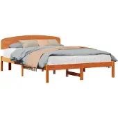 vidaXL Bettrahmen Wachsbraun 140 x 200 cm Massives Kiefernholz