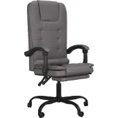 Syfax Ergonomischer Bürostuhl mit verstellbarer Rückenlehne und Massagefunktion, bezogen mit grauem Kunstleder