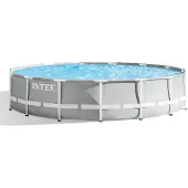 Intex 26724 ex 26734, Prism runder Aufstellpool, 457x107cm,inkl. Filterpumpe, Leiter, Abdeckplatte. Bodenmatte