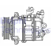 Delphi CS20529 7ZSE17 Klimaanlage Klimakompressor PAG 46 für VW Jetta IV (162, 163, AV3, AV2)