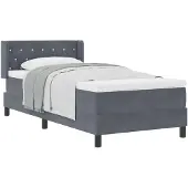 vidaXL Boxspringbett mit Kopfteil Dunkelgrau 200 x 100 cm Samt