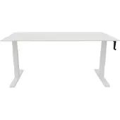 Q-CONNECT Schreibtisch manuell höhenverstellbar 160x80cm weiß/weiß.