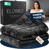Aktiv shop GmbH ELONEO Gewichtsdecke Fleece, Sherpa, Kuscheldecke mit gleichmäßige Gewichtsverteilung, Weighted Blanket, 135x200cm, 7kg, Schwarz