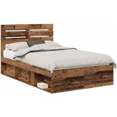 vidaXL Bettrahmen Altholz 120 x 190 cm Massives Kiefernholz