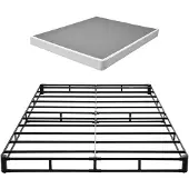 Vevor Boxspringbettgestell (Queen-Size) mit Waschbarem Stoffbezug, Metallrahmen (2010 x 1515 x 130 mm) für Queensize-Betten, 13 cm Matratzenauflage, Max. Belastbarkeit 1587,57 kg, Matratzenfundament