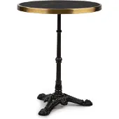 Blumfeldt Patras - Bistro-Tisch, Gartentisch, Deko-Zierkante, Gusseiserner Standfuß, für drinnen und draußen, wasserfest, frostsicher, 57,5 cm Ø 72 cm Höhe, schwarz