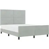 vidaXL Boxspringbett mit Kopfteil Hellgrau 160 x 200 cm Samt