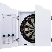 Engelhart Weisser Schrank mit Sisal Dartscheibe 065004C inkl. Darts