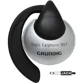 Grundig Digta Earphone 957, Ohrumschließend, Ohrbügel, Verkabelt, 95 dB, 2,6 m, Schwarz, Silber