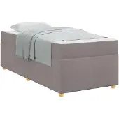 vidaXL Bettrahmen Taupe 90 x 190 cm Stoff