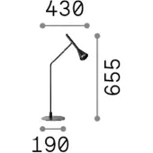 Ideal Lux Tischlampe Diesis, dimmbar, schwarz, für Wohn- / Esszimmer, Metall, Modern, Tischlampe