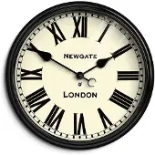 Newgate Battersby Wanduhr in Schwarz