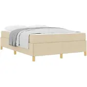 vidaXL Bettrahmen Creme 140 x 190 cm Stoff