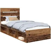 vidaXL Bettrahmen Altholz 100 x 200 cm Massives Kiefernholz
