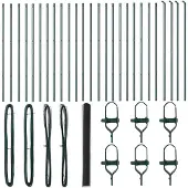 vidaXL Bodenmontierter Sechseckzaun 50 x 1,6 m PVC-beschichteter Stahl