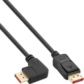 InLine DisplayPort 1.4 Kabel, 8K4K, rechts gewinkelt, schwarz/gold, 3m, 3 m, DisplayPort, DisplayPort, Männlich, Männlich, Schwarz