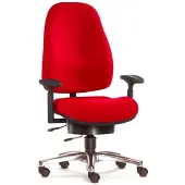 Sitwell Bürodrehstuhl Lady m. Armlehne Alu-Fußkreuz Hartboden rot