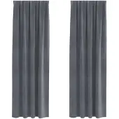 vidaXL Verdunkelungsvorhänge 2 pcs Hellgrau 140 x 260 cm Samt
