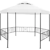 Syfax Gartenpavillon 323x275x265 cm Weiß 180 g/m²