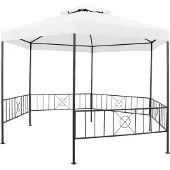 Syfax Gartenpavillon 323x275x265 cm Weiß 180 g/m²