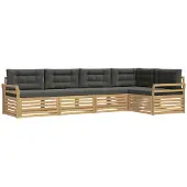 vidaXL Outdoor-Sofagarnitur 5 Stk. Weiß und Anthrazit Polyester