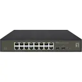 Level One Hilbert 18-Port Gigabit Smart Lite Switch, 16 x Gigabit RJ45, 2 x Gigabit SFP, Managed, L2, Gigabit Ethernet (10/100/1000), Rack-Einbau