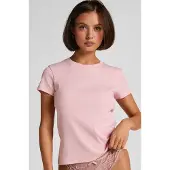 Hunkemoller Pyjamatop Rib Crew Neck Rosa