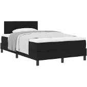 vidaXL Boxspringbett mit Kopfteil Schwarz 120 x 190 cm Stoff