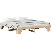 vidaXL Bettrahmen Natur 180 x 200 cm Massives Kiefernholz