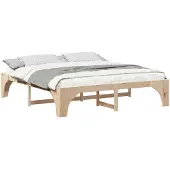 vidaXL Bettrahmen Braun 180 x 200 cm Massives Kiefernholz