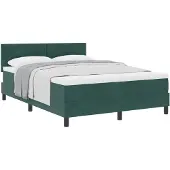 vidaXL Boxspringbett mit Kopfteil Dunkelgrün 140 x 190 cm Samt