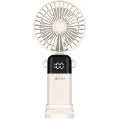 XLayer Ventilator klappbarer Handventilator mit Smartphone Halterung 1.200 mAh beige