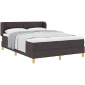 vidaXL Boxspringbett mit Kopfteil Dunkelbraun 160 x 200 cm Stoff