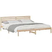 vidaXL Bettrahmen mit Kopfteil Braun 180 x 210 cm Massives Kiefernholz