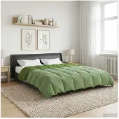 vidaXL Winterbettdecke Gepolstert Grün 200 x 200 cm Mikrofaser