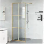 vidaXL Walk-in Duschwand Gold 80 x 195 cm Gehärtetes Glas