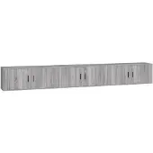 vidaXL TV-Wandschränke 3 Stk. Grau Sonoma 100x34,5x40 cm