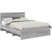 vidaXL Bettrahmen Graues Sonoma 150 x 200 cm Holzwerkstoff