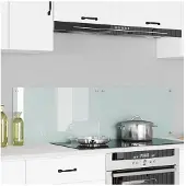 vidaXL Küchenrückwand 2 pcs Weiß 70 x 40 cm Gehärtetes Glas