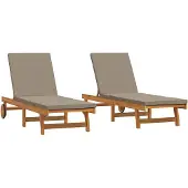 vidaXL Sonnenliege 2 stk. Massivholz Akazie Braun