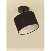 Licht-Erlebnisse Spot Strahler Metall Stoff E27 verstellbar Schwarz Weiß Modern