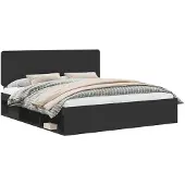 vidaXL Bettrahmen Schwarz 180 x 200 cm Massives Kiefernholz
