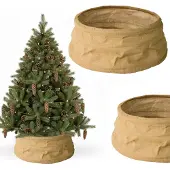 Lebula : Hülle für Weihnachtsbaumständer, Jute-Blumentopfhülle, Durchmesser 66 cm, Höhe 25 cm.