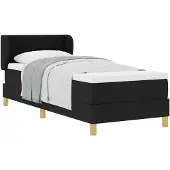vidaXL Boxspringbett mit Kopfteil Schwarz 80 x 200 cm Stoff