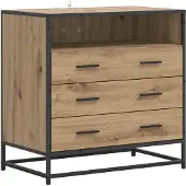 vidaXL Schubladenschrank 3-Schublade Artisan-Eiche 70 x 41 x 70 cm