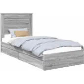 vidaXL Aufbewahrungsbett Graues Sonoma 75 x 190 cm Holzwerkstoff